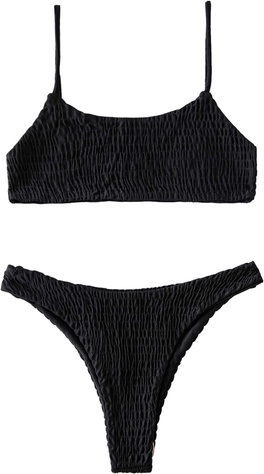 Mumentfienlis Women's Two Piece Solid Color Bikini Swimsuit