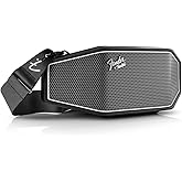 Fender x Teufel ROCKSTER CROSS Portable Wireless Bluetooth Speaker – Rugged, Waterproof, 16 Hours of Battery, Powerful Stereo Sound, Subwoofer, Built-in Power Bank, Fender Guitar Strap (Black & Steel)