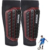 Shin Guards Soccer Kids Youth, Adult Shin Guards with Honeycomb Padding，Breathable & Anti-Slip Calf Compression Sleeves