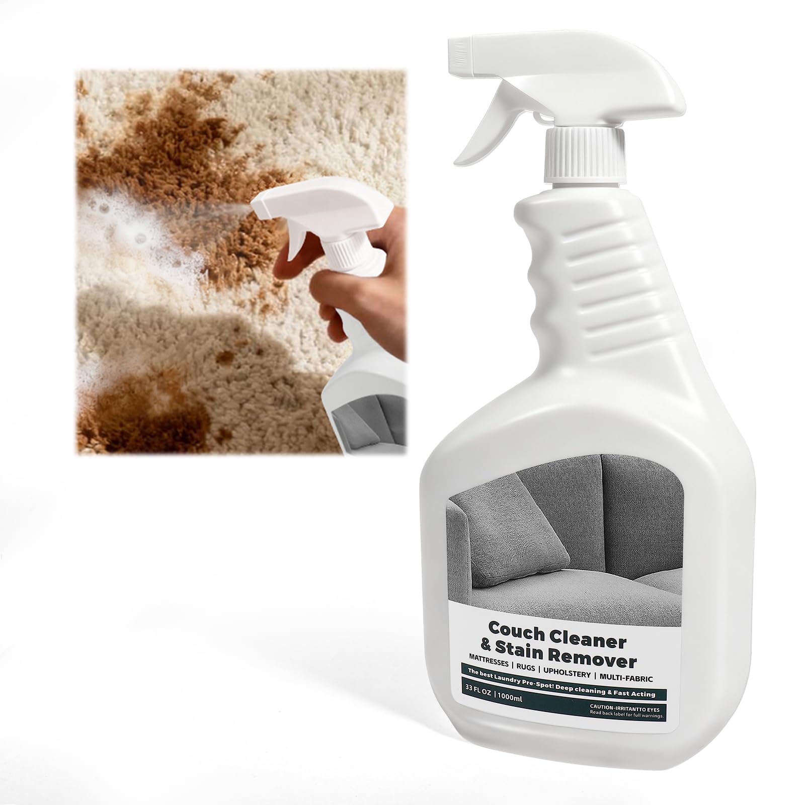 Photo 1 of **********DAMAGED*******
FAVIRZCE Couch Cleaner & Stain Remover Spray: Strength Multi-Surface Upholstery Cleaner - Pet-Safe Non-Toxic Quick-Drying for Fabric Sofas Carpet Furniture Couches & Car Interiors (29 fl oz)