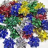 1.5 Inch Star-Shaped Gift Bows [100PCS] - Premium Christmas Bows for Gift Wrapping, Crafts & Present Decorations (Tiny/Mini Bows for Holiday, Birthday, Party)