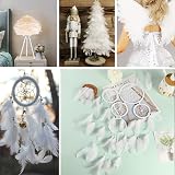 Siliget 150 Pcs White Feathers 5-8cm for Crafts Dream Catcher Decor view 7