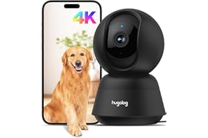 Hugolog 4K 8MP Indoor Pan/Tilt Security Camera with Auto-Focus,Ideal for Baby Monitor/Pet Camera/Home Security,Starlight Color Night Vision,Human/Pet AI,Two-Way Audio,US Cloud,Compatible with Alexa