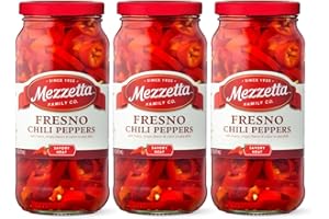 Mezzetta Fresno Chili Peppers - Pickled Sliced Hot Peppers Locally Sourced from California - Non-GMO, Gluten Free, Vegan - 16 fl. oz. Pack of 3