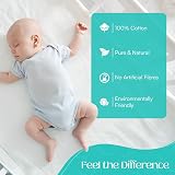 Sasma Home 2 Cot Fitted Sheets 120x60cm 100% Cotton Baby Bedding White view 5