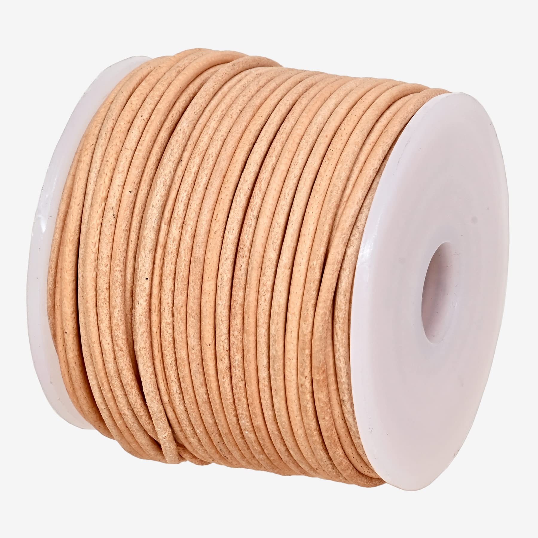 GENIQUE Real/Genuine Round Leather String Cord for Necklace, Bracelets, Jewelry, Kumihimo Braiding, DIY Projects (20 Metres) (1.5mm, Natural) — image 1