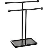 Amazon Basics Double-T Hand Towel Holder and Accessories Jewelry Stand, Black
