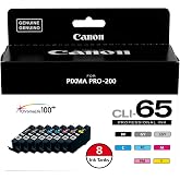 Canon CLI-65 Genuine Eight Color Pack, Compatible with PIXMA PRO-200, and PIXMA PRO-200S Printers