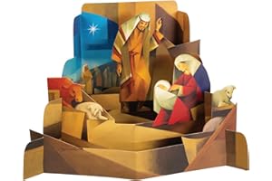 THE NATIVITY STORE A WORLDWIDE COLLECTION The Nativity Store Foldable Diorama Nativity Set - in The Stable by Jorge Cocco, 10" Tall - Christmas Home Decor - Cardstock Scene