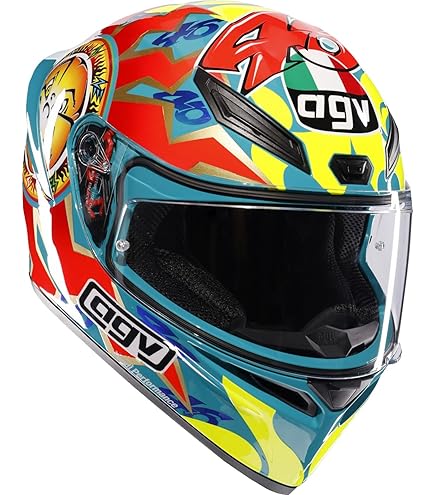 Amazon.com: AGV K3 Birdy 2.0 Motorcycle Helmet Gray/Yellow/Red XL