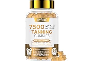 BIYODE Tanning Gummies Supplement for Women: Sun Kissed Glow Gummies with Astaxanthin Lycopene Vegan Tan Support Supplement for Adults Non GMO Gluten Free 60 Count (30-Day Supply)