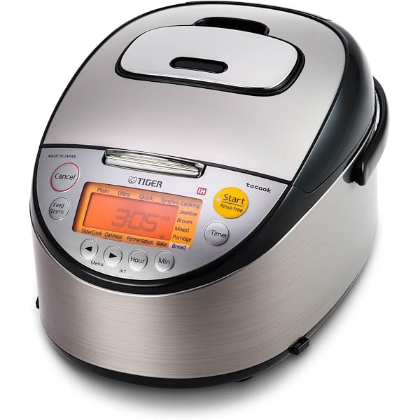 Amazon.com: Tiger JKT-S10U-K IH Rice Cooker with Slow Cooking and Bread  Making Function Stainless Steel, Black 5.5-Cup: Home & Kitchen
