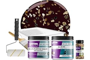 Beyond Paint Oxford Bronze Flecks Countertop Makeover Kit with Paint, Sealer, Flecks, and Tools for Countertops, Mocha