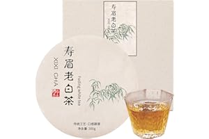XIXICHA Shoumei White Tea Cake 300g/10.6oz Chinese Tea Fuding White Tea Aged 2017 Old Shou Mei Tea Beautiful Gift Packaging 白茶 寿眉老白茶 茶饼 福鼎白茶