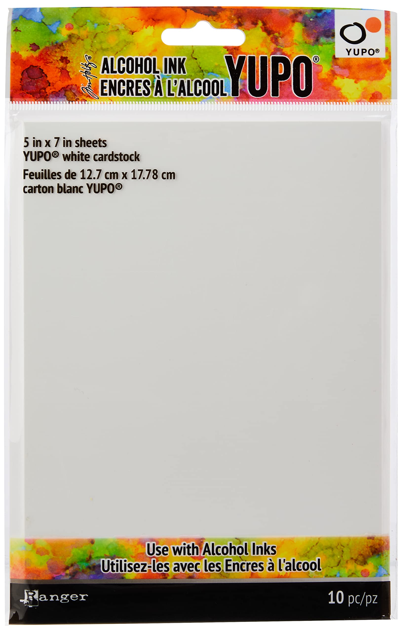 Ranger Tim Holtz Alcohol Ink White Yupo Paper 10 Sheets-5-inch x 7-inch,