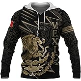 CHIARA CONTI11 Personalized Mexican Hoodie, Custom Name Mexican Eagle, Playera De Mexico, Custom Name Azteca Mexicano Hoodie
