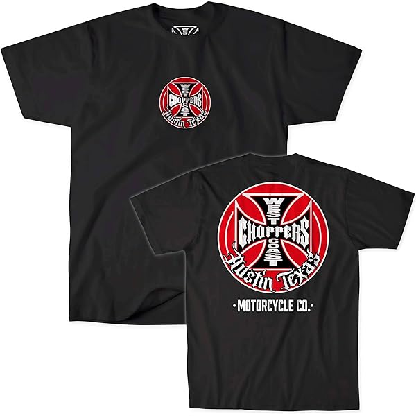 West Coast Choppers T-Shirt Man Long Beach CA Shirts Iron Cross