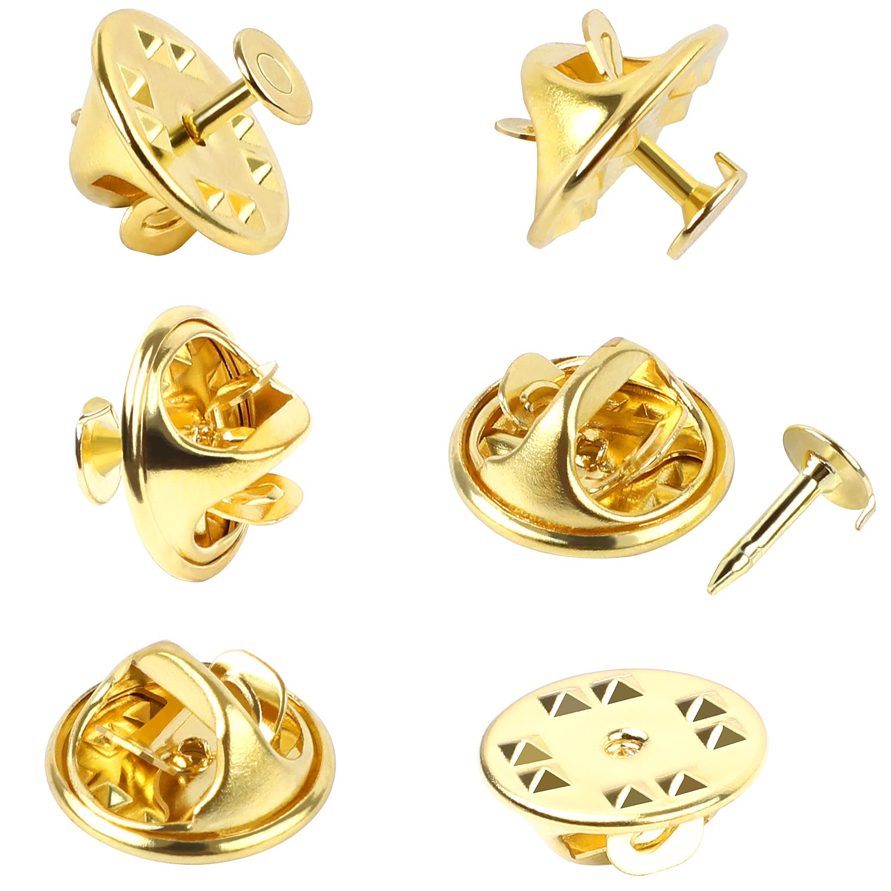 JANYUN 120 Pairs Butterfly Clutch Tie Tacks Pin Back Replacement with 8mm Length Blank Pins for Craft Making (Gold) — image 1