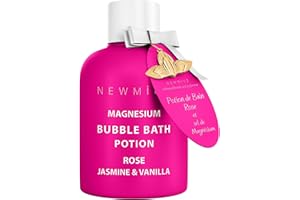 NEW MIUZ Magnesium Bubble Bath Rose Jasmine Vanilla Long Lasting Foam for Sore Muscles Epsom Salt Moisturizing Relaxing Stress Relief Spa Gift for Women