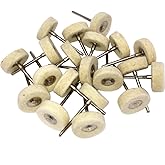 Yasumai Mounted Wool Felt Polishing Buff Wheels with Mandrel for Rotary Tools 2.35mm Shank Pack of 20