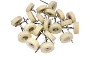 Yasumai Mounted Wool Felt Polishing Buff Wheels with Mandrel for Rotary Tools 2.35mm Shank Pack of 20