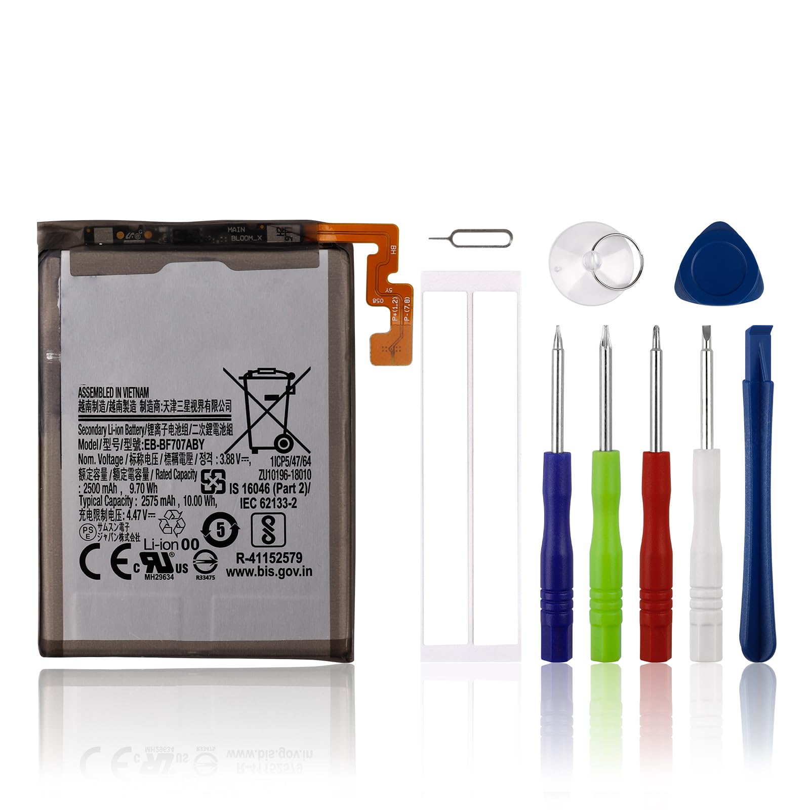 Photo 1 of SwarKing Replacement Battery Compatible with Samsung Galaxy Z Flip 5G SM-F707U EB-BF707ABY with Toolkit