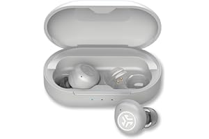 JLab Hear OTC Hearing Aid & Earbuds, Cloud White, Traditional Earbud Fit, Four Preset Hearing Modes, in-Ear Detection and Built-in Feedback Suppression, Independent Volume Control and Touch Controls