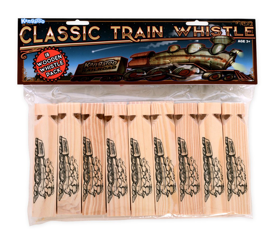 Buy Kangaroo's Wooden Train Whistles, Train Engineer Whistles, 6" (18