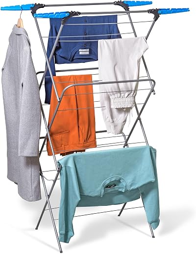 CUQOO 3 Tier Clothes Airer - Foldable Indoor Outdoor Drying Rack