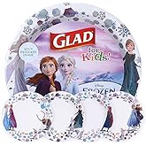 Glad for Kids Disney Frozen Paper Plates, Anna &amp; Elsa, 8.5 in, 40 Count | Heavy-duty, soak-proof, cut-resistant plates for everyday meals and parties