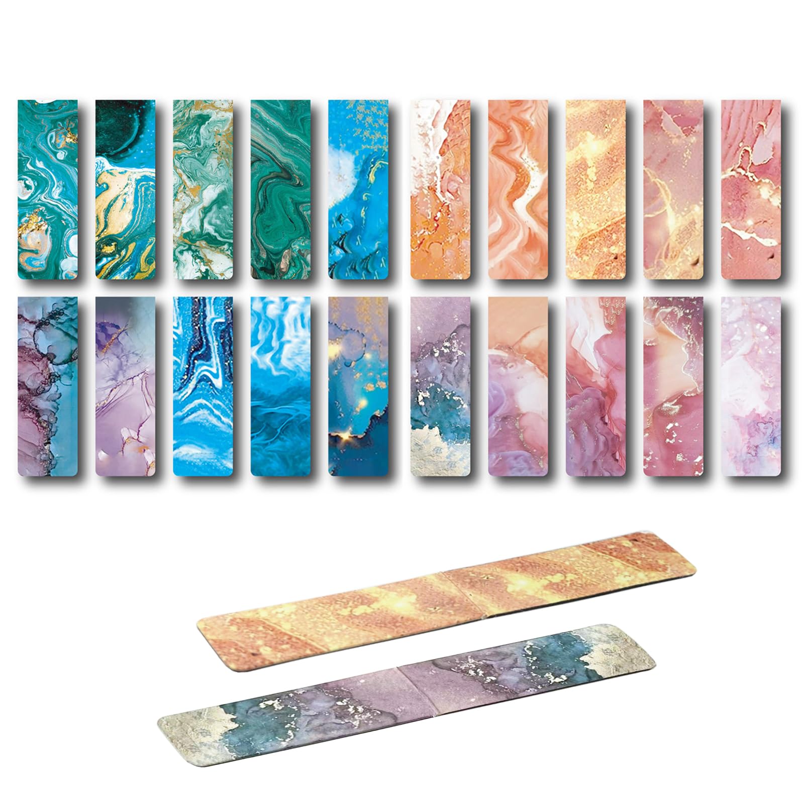 Magnetic Bookmarks - 20 PCS Magnet Page Markers Assorted Magnetic Page Clip for Children Students Teachers School Home Office Reading Supplies Bookmarks Printing on 2 Side (2.32''x0.79'')