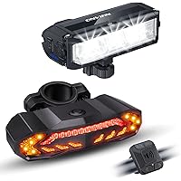 ONVIAN 2000 Lumen Bike Headlight Rechargeable Bike Light Front and Rear Set for Night Riding, Waterproof Bicycle Headlight Bi