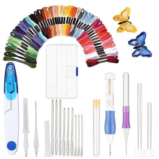 EXTSUD Embroidery Pen Kit, Embroidery Pen Punch Needle Craft Tool