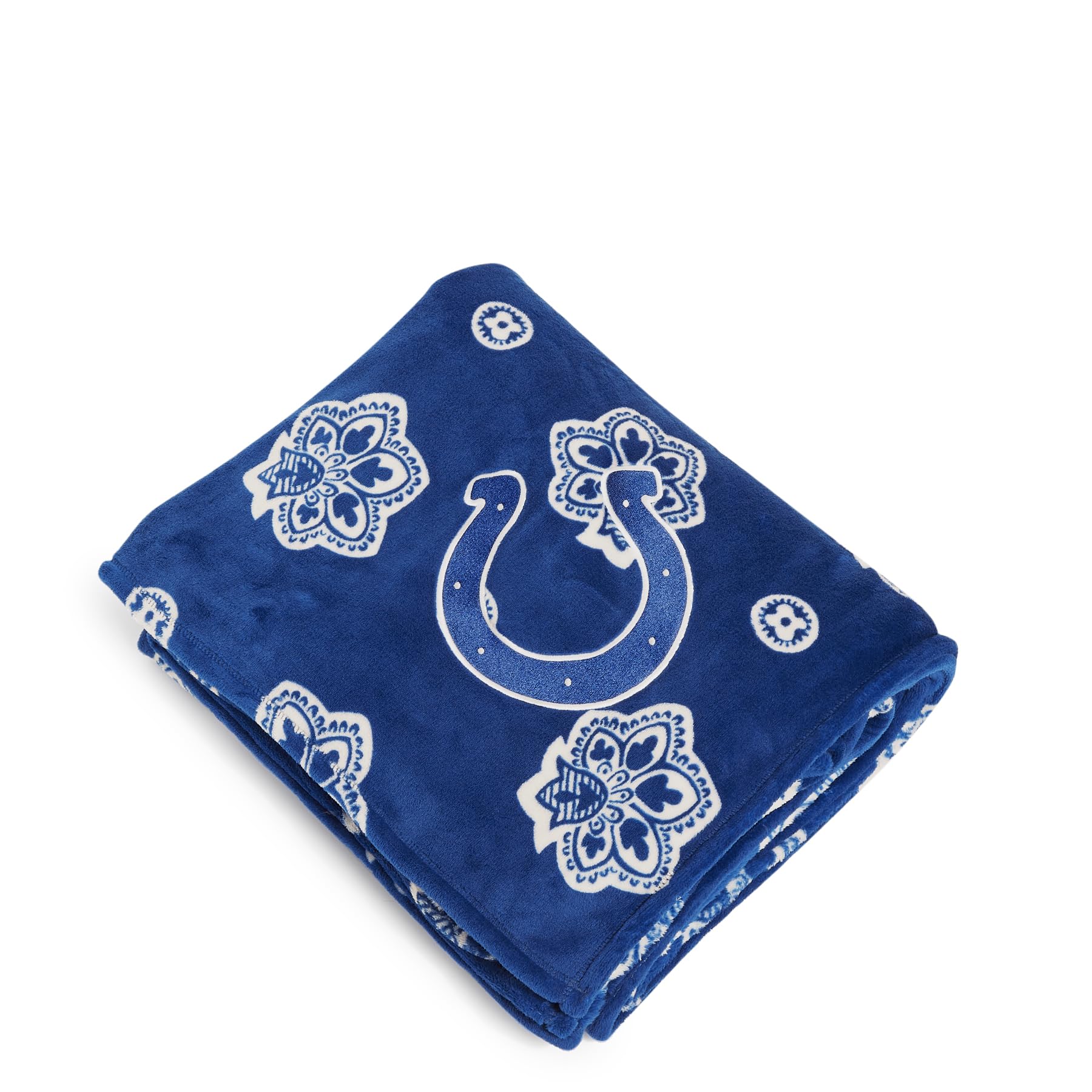Vera Bradley Women's Fleece NFL Oversized Throw Blanket (Multiple Teams Available), Indianapoliscoltsonblue/Whitebandana, One Size Image