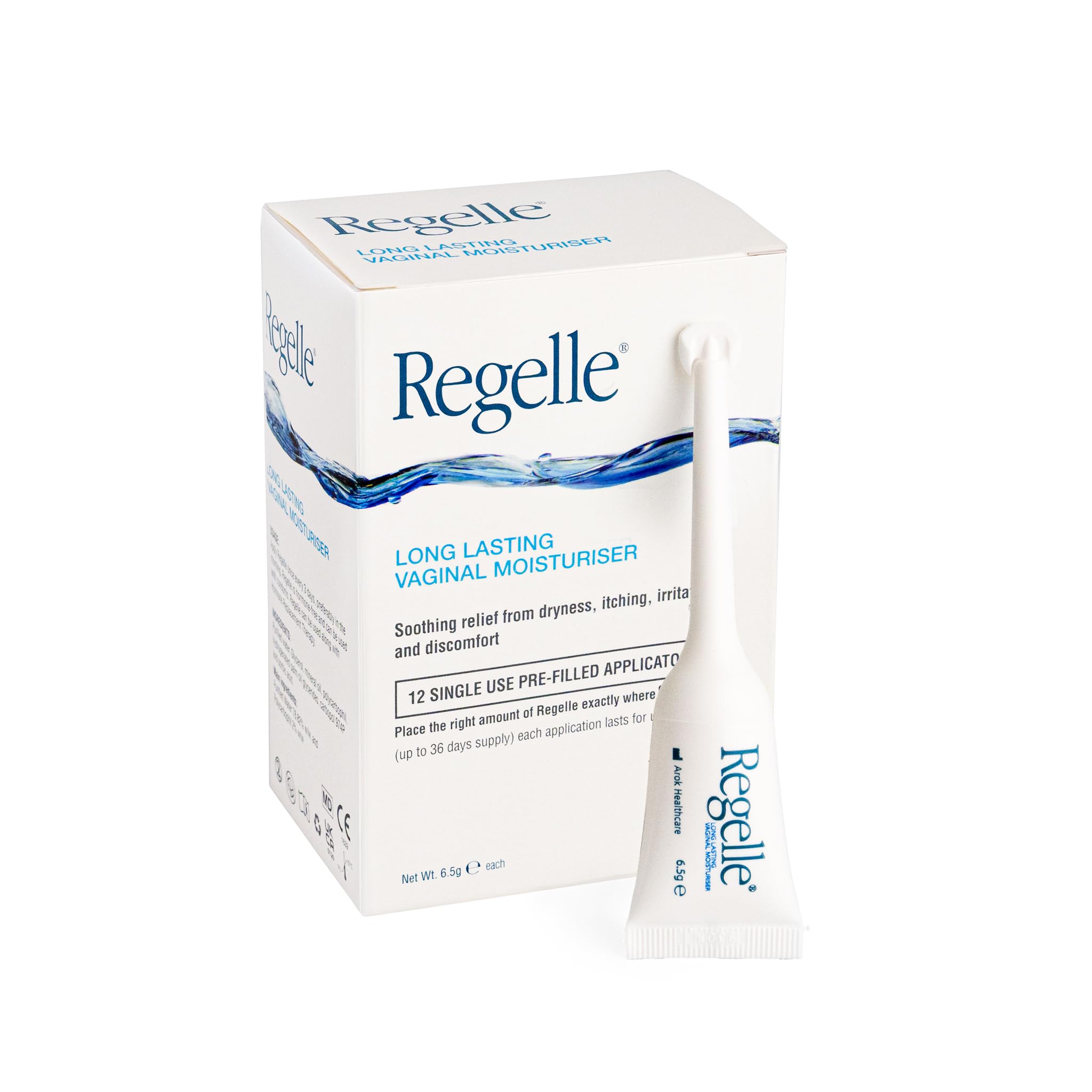 Regelle Vaginal Moisturiser – 12 Single-Use Pre-Filled Applicators – Long-Lasting Hydration & Comfort – Non-Hormonal, HRT-Compatible