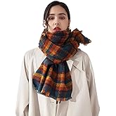 silk seduction Womens Fashionable Versatile Warm Soft Scarves,Cashmere Feel Scarf