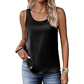 Zeagoo Silk Satin Tank Tops for Women Scoop Neck Sleeveless Camisole Tops 2026 Summer Basic Blouses