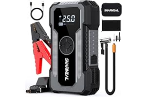 Sharmeal Jump Starter with Air Compressor, Sharmeal 5000A 150PSI Car Jump Starter Battery Pack (10.0 Gas/8.0L Diesel), 12V Car Battery Jump Starter