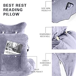 Reading Pillow-Bed Rest Pillow with Detachable Neck