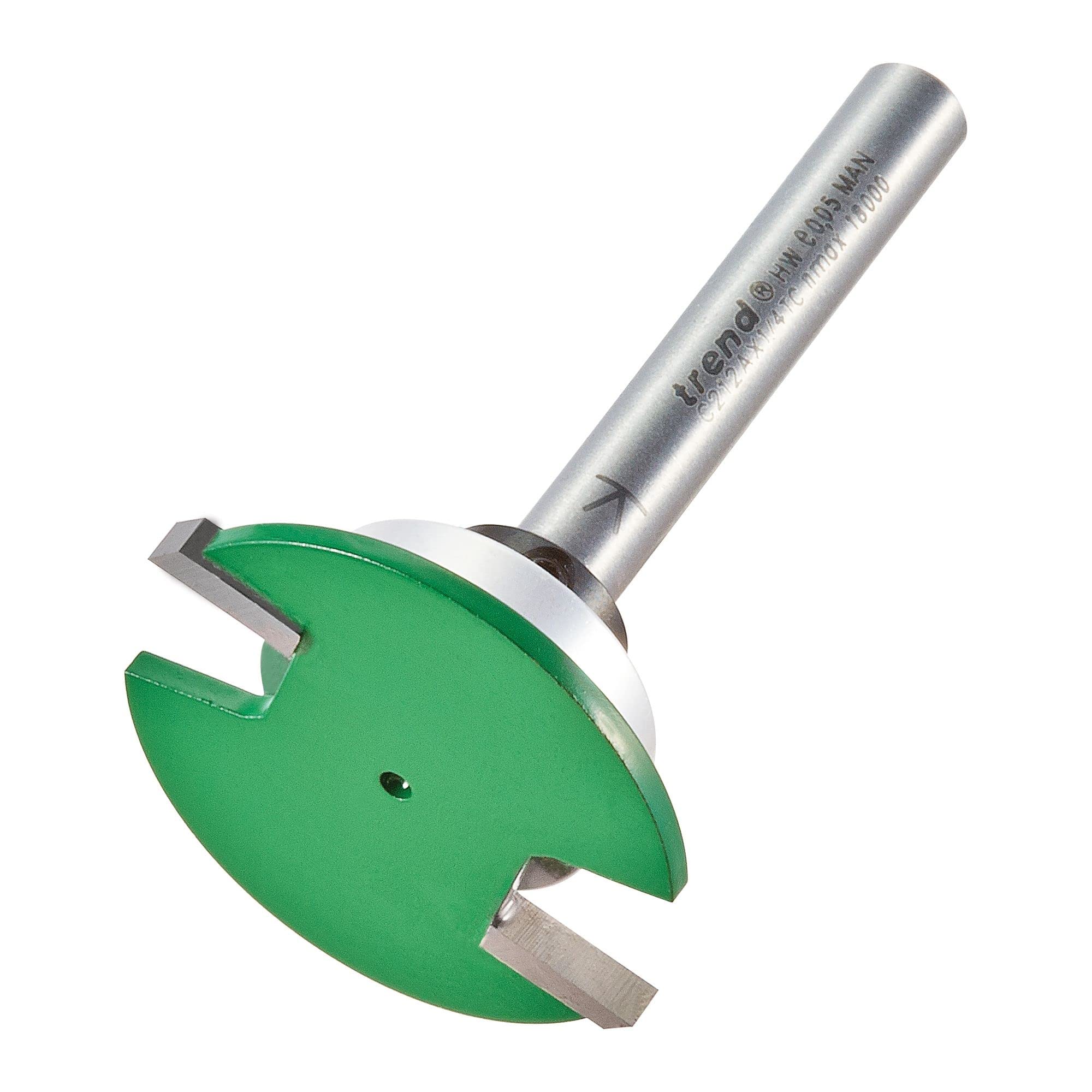 Trend CraftPro Weatherseal Groover Router Cutter, 1/4 Inch Shank, 34mm Cut Diameter & 2.8mm Cut Length, Tungsten Carbide Tipped, Bearing Guided, C212AX1/4TC