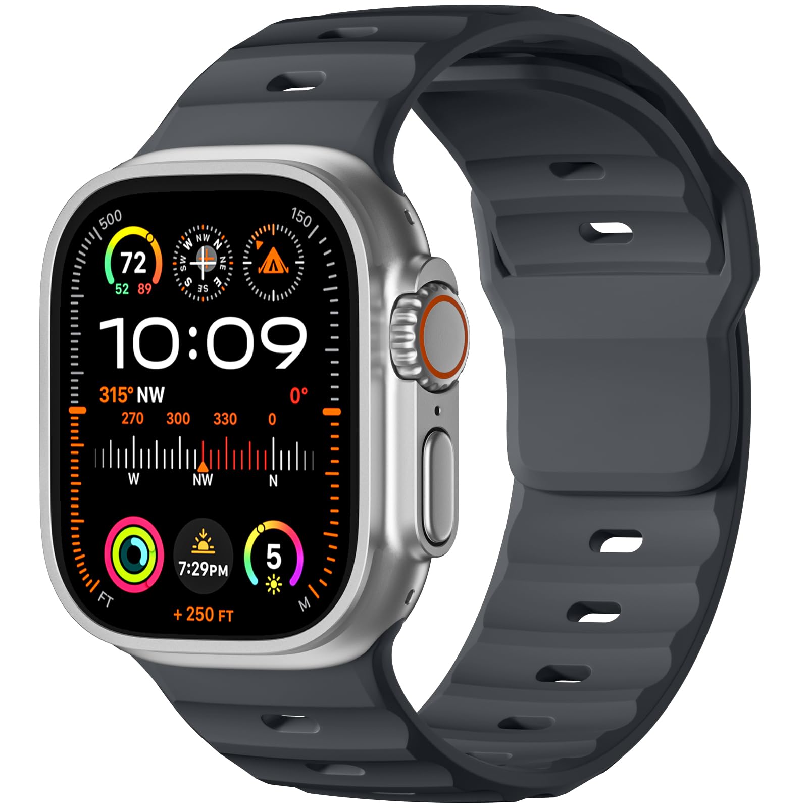 Photo 1 of Wepro Sport Bands Compatible with Apple Watch Ultra 2/Ultra Band 49mm 46mm 45mm 44mm 42mm for Men, Waterproof Soft Silicone Rugged Ocean Breathable Strap for iWatch Series 10 9 8 7 6 5 4 3 2 1 SE