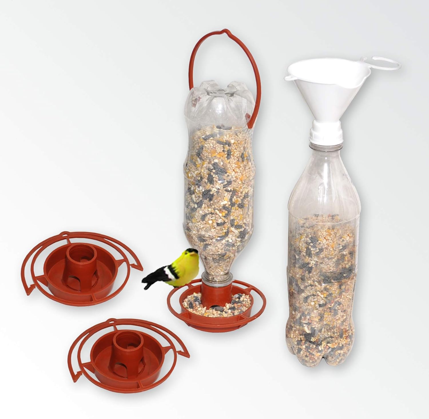 Amazon Com Gadjit 3 Hanging Wild Bird Feeder Kits Terra Cotta