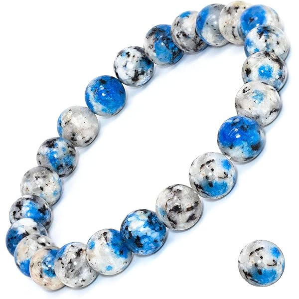 Amazon.com: Crystal Cave Natural K2 寶石(藍碧藍石)天然手鍊K2 碧玉