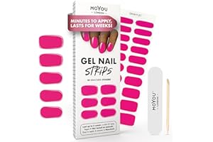 MOYOU LONDON Semi Cured Gel Nail Strips - 20 Pcs. Nail Wraps for Salon-Quality Manicure - Works with Any UV Lamp - Easy to Apply, Trim, & Remove Gel Stickers