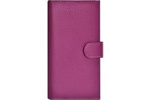 Oak Leathers Leather Checkbook Cover for Men & Women -RFID Slim Wallet Pen Holder Credit Card Gift Duplicate Checks Minimalist Design