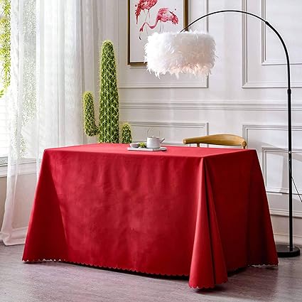 Rectangular Mantel, Color Sólido Grueso Lavable Tela de Poliéster