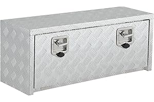 MemoryField 14X16X36 Aluminum Underbody Tool Storage Box, Heavy Duty Waterproof Square Truck Bed Organizer Chest for Pickup &