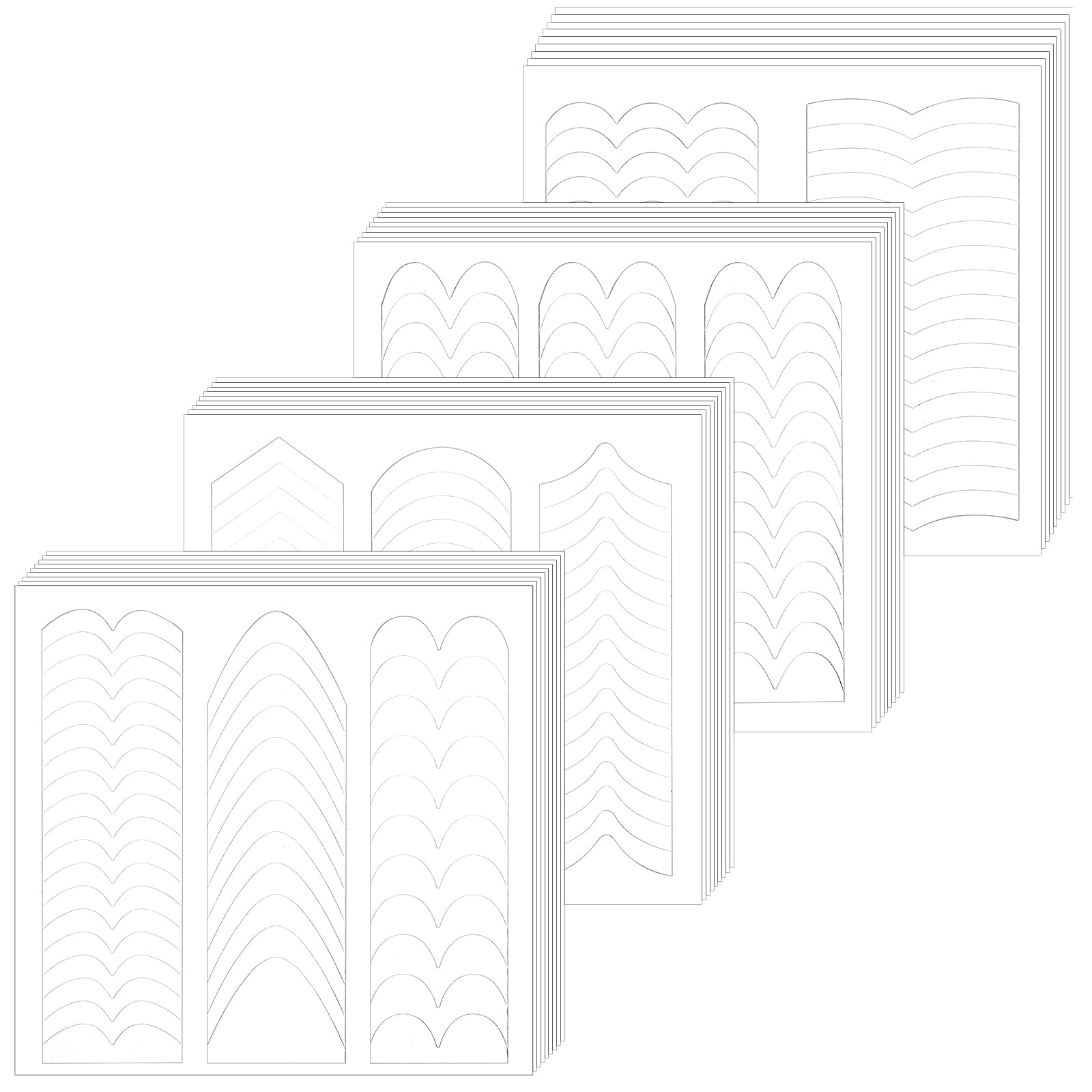 Photo 1 of 36 Sheets 1485 PCS French Tip Guide 4 Designs Self-Adhesive French Manicure Strips White Tip Nail Art Stickers Easy Line Style Manicure Gel Nails Stickers for DIY Decoration (Set2)