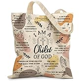 Ialtsidws Aesthetic Canvas Tote Bag for Women - with Magnetic Snap Closure & Zipper Inner Pocket Reusable Bag for Shopping