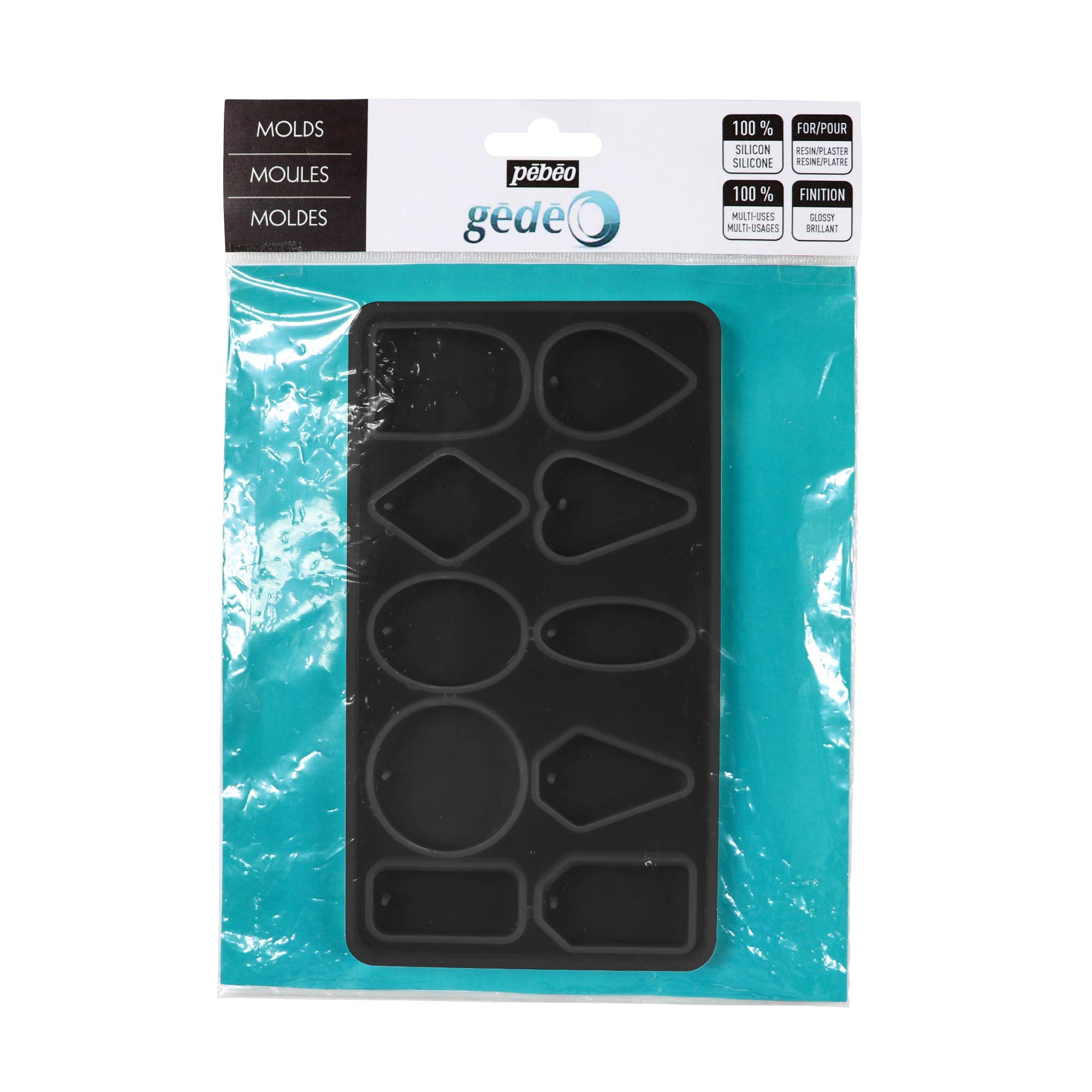 Pebeo 4 Silicon Moulds Geometric Board #2, Assorted, 1 Planche